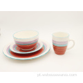 16 pcs Best Stoneware Bright Colored Dinnerware,